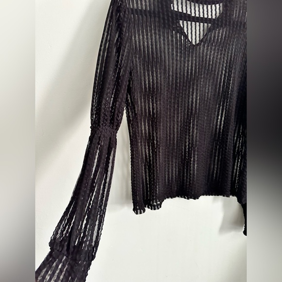 Dynamite Size Medium - Striped High-neck Mesh Longsleeve - Picture 2 of 6